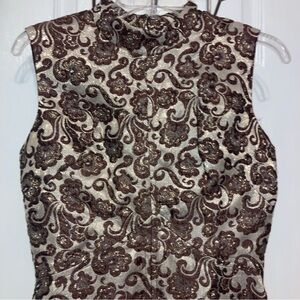 Vintage Midcentury Modern 60s Jacquard Brocade Maxi Dress